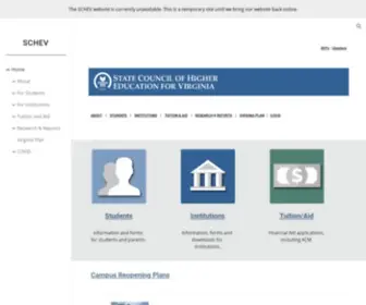 Schev.edu(A site providing information on Virginia Higher Education) Screenshot