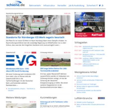 Schiene.de(Bahnverkehr und Infrastruktur) Screenshot