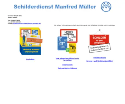 Schilderdienst-Mueller.de(Herstellung) Screenshot