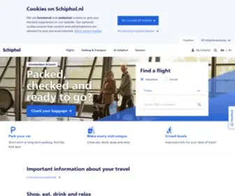 Schiphol.nl(Start your journey well at our airport) Screenshot