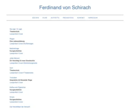 Schirach.de(Ferdinand von Schirach) Screenshot