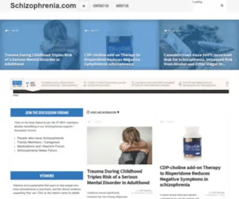 Schizophrenia.com(Schizophrenia Help & News for Families) Screenshot