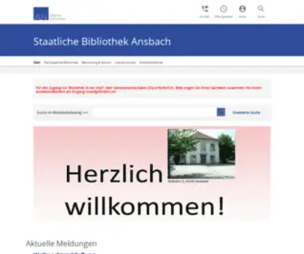 SChlossbibliothek-Ansbach.de(Staatliche Bibliothek Ansbach (Schlossbibliothek)) Screenshot