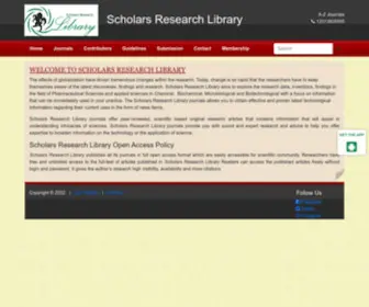 Scholarsresearchlibrary.com(Scholars Research Library publishes all of its journals) Screenshot