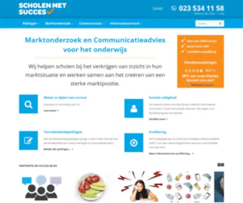 Scholenmetsucces.nl(Marktonderzoek & Communicatieadvies voor het Onderwijs) Screenshot