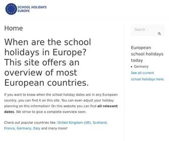 Schoolholidayseurope.eu(School Holidays Europe 2019 and 2020) Screenshot