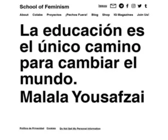 Schooloffeminism.org(School of Feminism) Screenshot