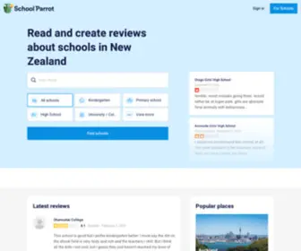 Schoolparrot.co.nz(Create and read reviews about Schools. Schoolparrot) Screenshot