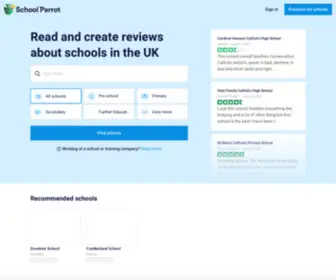 Schoolparrot.co.uk(Create and read reviews about Schools. Schoolparrot) Screenshot