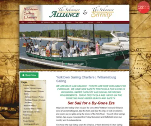 Schoonerserenity.com(Sailing Charters in Yorktown) Screenshot