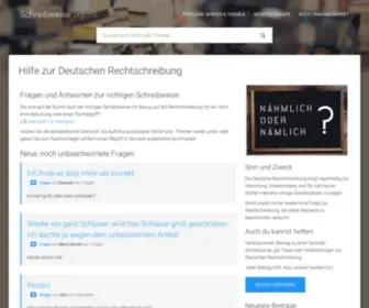 SChreibweise.org(Hilfe bei Fragen zur Deutschen Rechtschreibung) Screenshot