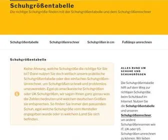 Schuhgroessentabelle.de(Schuhgrößentabelle) Screenshot