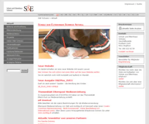 Schule-Elternhaus.ch(Schule und Elternhaus S&E Schweiz) Screenshot