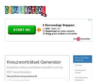 Schulraetsel.de(Kreuzworträtsel Generator & Rätsel) Screenshot