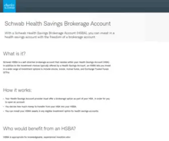 SChwabhsba.com(Schwab Health Savings Brokerage Account) Screenshot