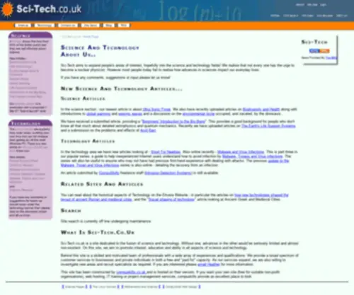 Sci-Tech.co.uk(/ Science and Technology) Screenshot