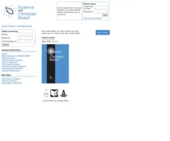 Scienceandchristianbelief.org(Science & Christian Belief) Screenshot