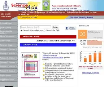 Scienceasia.org(Journal of The Science Society of Thailand ScieceAsia) Screenshot