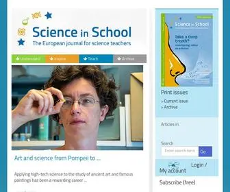 Scienceinschool.org(Science in School) Screenshot