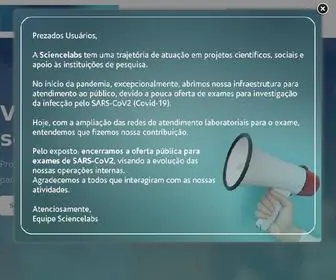 Sciencelabs.com.br(Exames para Covid) Screenshot