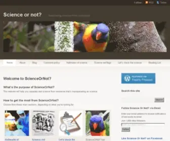 Scienceornot.net(Separating science from nonsense) Screenshot