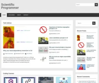 ScientificProgrammer.net(Scientific Programmer teaches you how to improve your software development career by applying modern scientific method to your day) Screenshot