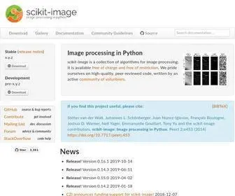 Scikit-Image.org(Image processing in Python) Screenshot