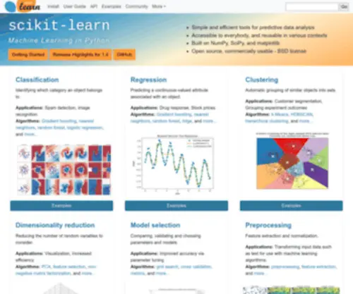 Scikit-Learn.org Screenshot
