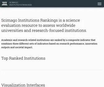 Scimagoir.com(SCImago Institutions Rankings) Screenshot