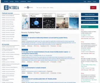 Scirea.org(Publisher of Open Access Journals SCIREA) Screenshot