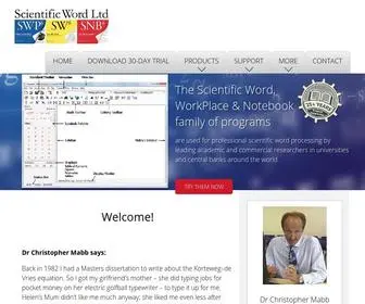 Sciword.co.uk(Scientific Word Ltd) Screenshot