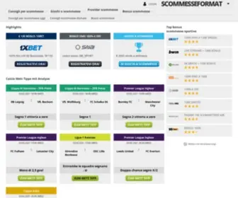 Scommesseformat.it(Sportwetten Tipps I Fussball Analysen & Tippspiele) Screenshot