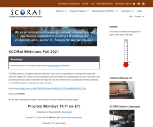 Scorai.net(Sustainable Consumption Research and Action Initiative) Screenshot