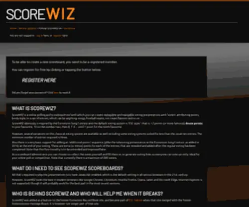 Scorewiz.eu(The online scoreboard making tool) Screenshot