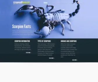 Scorpionworlds.com(Scorpion Facts and Information) Screenshot