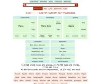 Scorser.com(Download free sheet music and scores) Screenshot