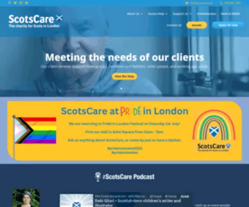 Scotscare.com(The charity for Scots in London) Screenshot