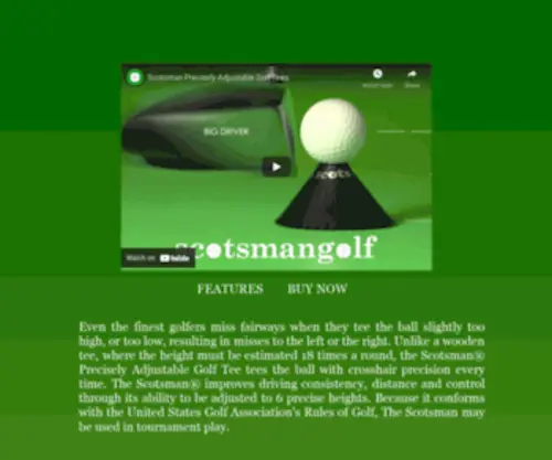 Scotsmangolf.com(Scotsman Precisely Adjustable Golf Tee) Screenshot