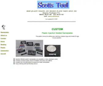 Scottstool.com(Molded plastic nameplates) Screenshot