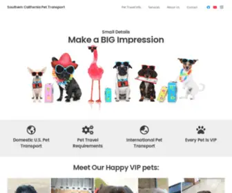 Scpetsgo.com(SC Pet Transport VIP pet and live animal transport relocation LAX) Screenshot