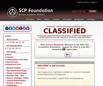 SCpwiki.com(SCP Foundation) Screenshot