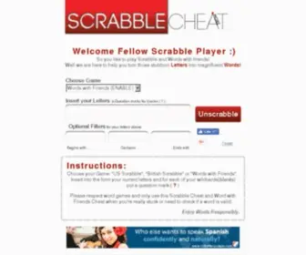 Scrabblecheat.mobi(Scrabble Cheat & Words with Friends Cheat) Screenshot