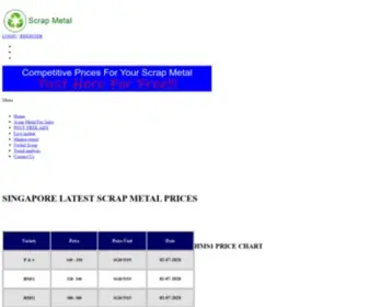 Scrapmetal.sg(Scrap Metal Prices Singapore) Screenshot