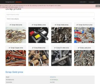 Scraprice.com(Gold price today & current scrap metal prices in the world) Screenshot