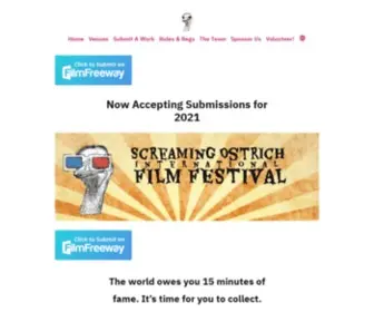 Screamingostrich.com(Screaming Ostrich Film Festival) Screenshot