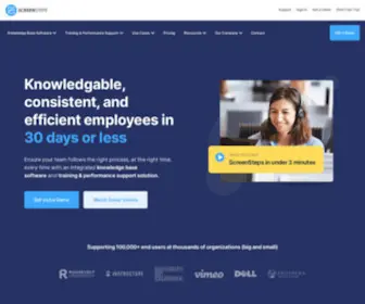 Screenstepslive.com(Knowledge Base Software for Better Employee Performance) Screenshot