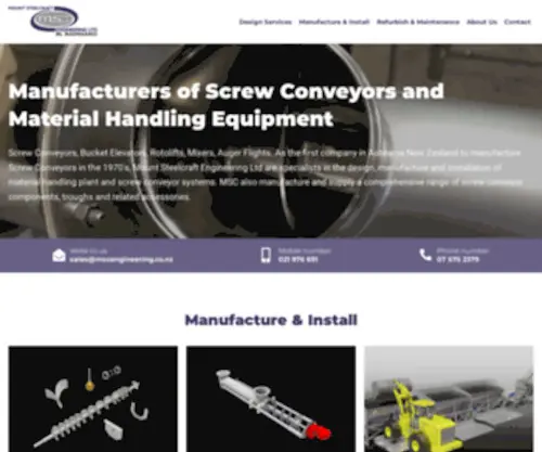 Screwconveyors.co.nz(Mount Steelcraft Engineering) Screenshot