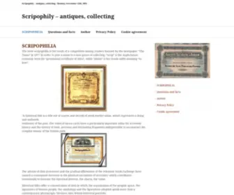 Scripophilia.com(Antiques, collecting) Screenshot