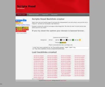 Scriptshead.com(Backlink creator Scripts Head) Screenshot
