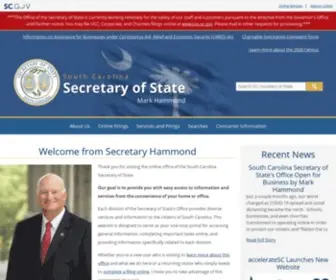 Scsos.com(South Carolina Secretary of State: Welcome to the Secretary of State's Official Website) Screenshot